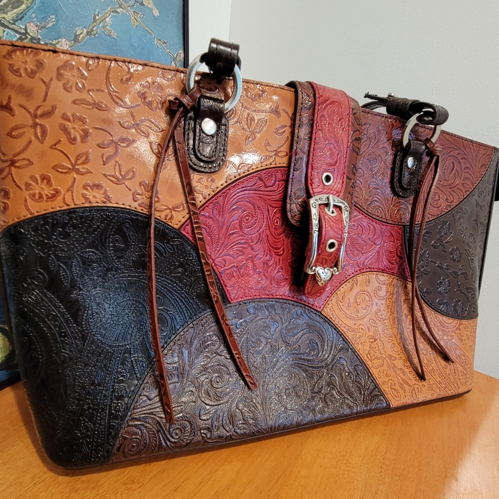 Marc Chantal M.C. Handbags purse leather western excellent used condition - Picture 2 of 10